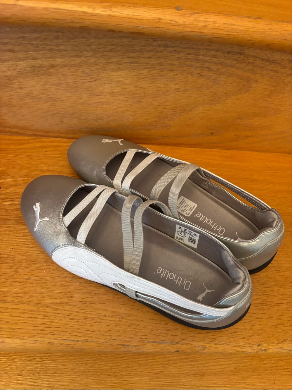 Puma Silver and White Speedcat OG Ballet Sneaker